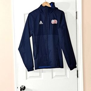 ADIDAS hoodie Jacket Zip up New England Revolution WND Prime Blue Size Small